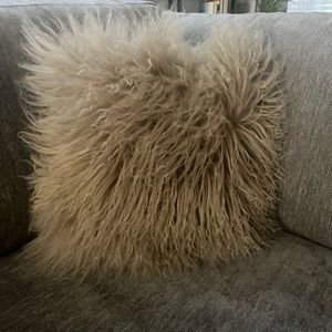 Mongolian Lamb Pillow - Beige